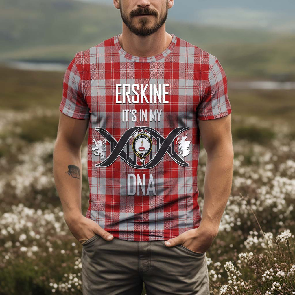 Erskine Red Tartan T-Shirt with Family Crest DNA In Me Style Kid's Shirt - Tartan Vibes Clothing