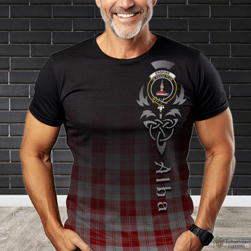 Erskine Red Tartan T-Shirt Featuring Alba Gu Brath Family Crest Celtic Inspired