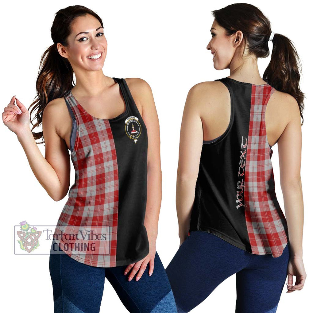 Erskine Red Tartan Women's Racerback Tanks with Family Crest and Half Of Me Style 4XL - Tartanvibesclothing Shop