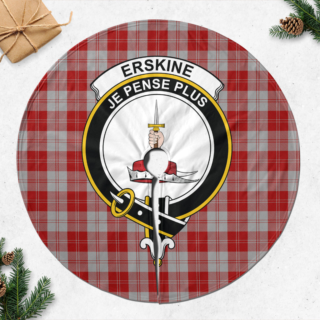 Erskine Red Tartan Christmas Tree Skirt with Family Crest - Tartanvibesclothing