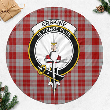 Erskine Red Tartan Christmas Tree Skirt with Family Crest