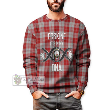 Erskine Red Tartan Sweatshirt with Family Crest DNA In Me Style