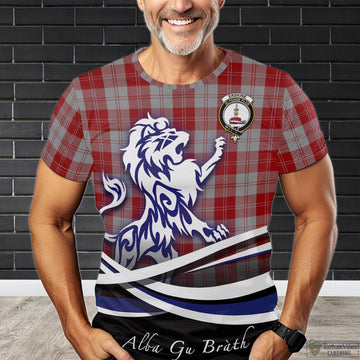 Erskine Red Tartan T-Shirt with Alba Gu Brath Regal Lion Emblem