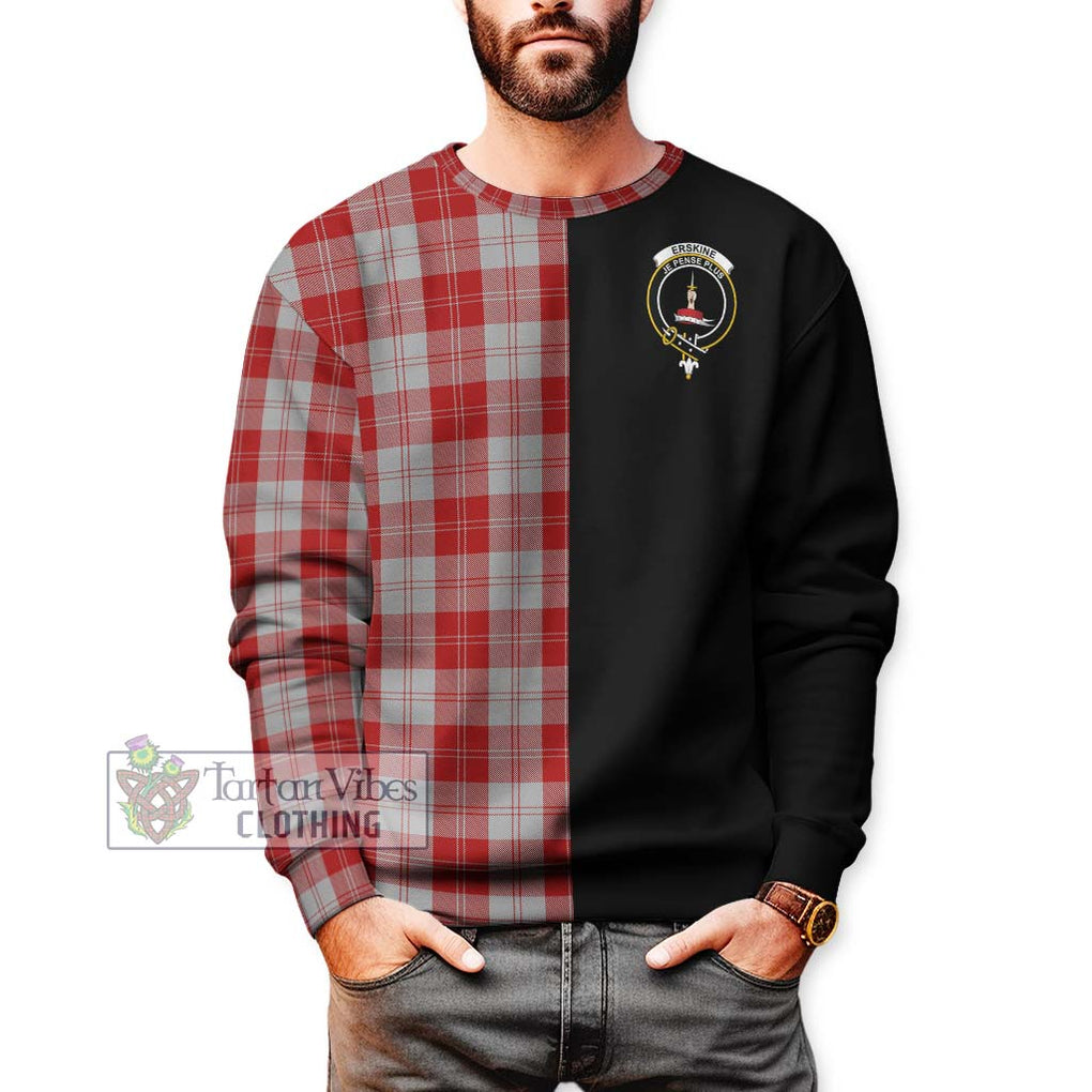 Erskine Red Tartan Sweatshirt with Family Crest and Half Of Me Style Unisex - Tartanvibesclothing Shop