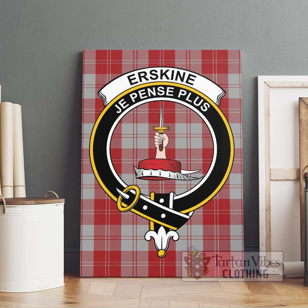 Erskine Red Tartan Canvas Print Wall Art with Family Crest Without Frame - Tartan Vibes Clothing