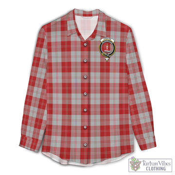 Erskine Red Tartan Women's Casual Shirt with Family Crest