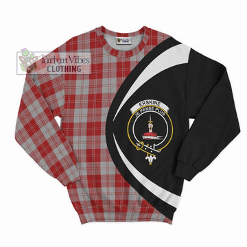 Erskine Red Tartan Sweatshirt with Family Crest Circle Style