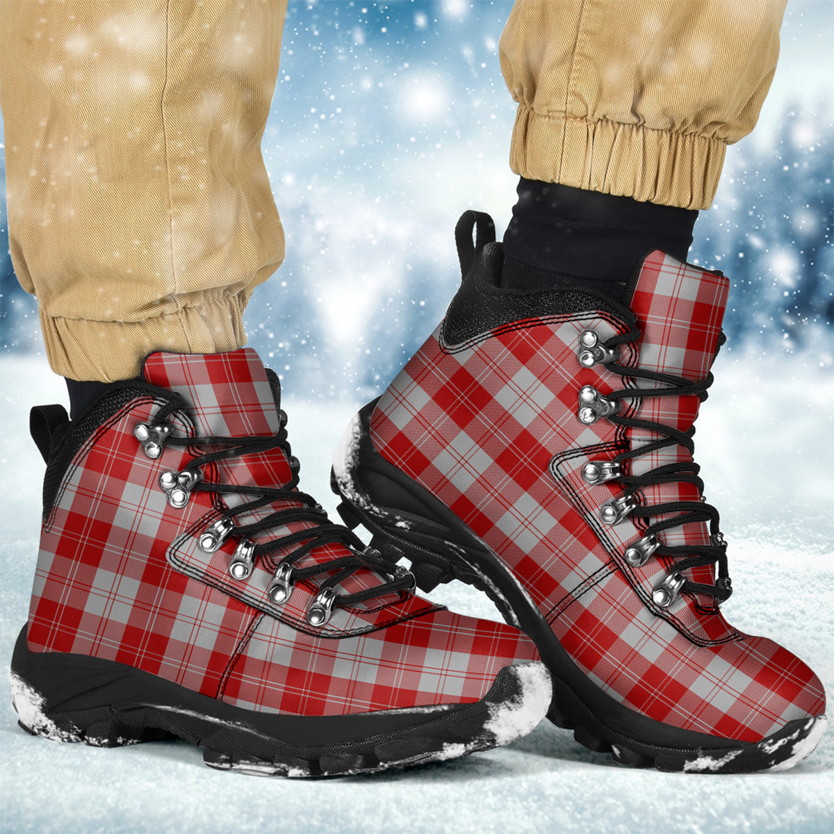 Erskine Red Tartan Alpine Boots - Tartanvibesclothing