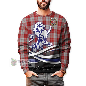 Erskine Red Tartan Sweatshirt with Alba Gu Brath Regal Lion Emblem