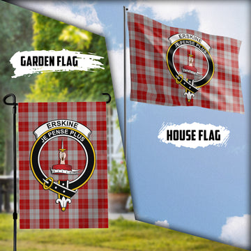 Erskine Red Tartan Flag with Family Crest