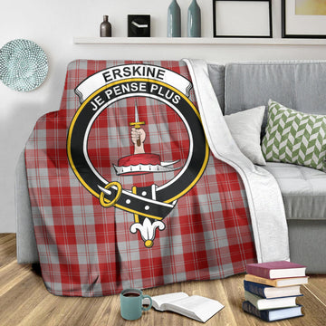 Erskine Red Tartan Blanket with Family Crest