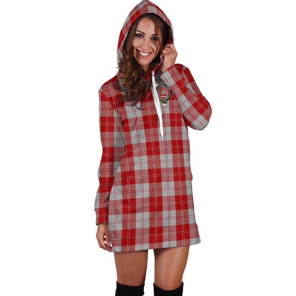 Erskine Red Tartan Hoodie Dress with Family Crest - Tartan Vibes Clothing