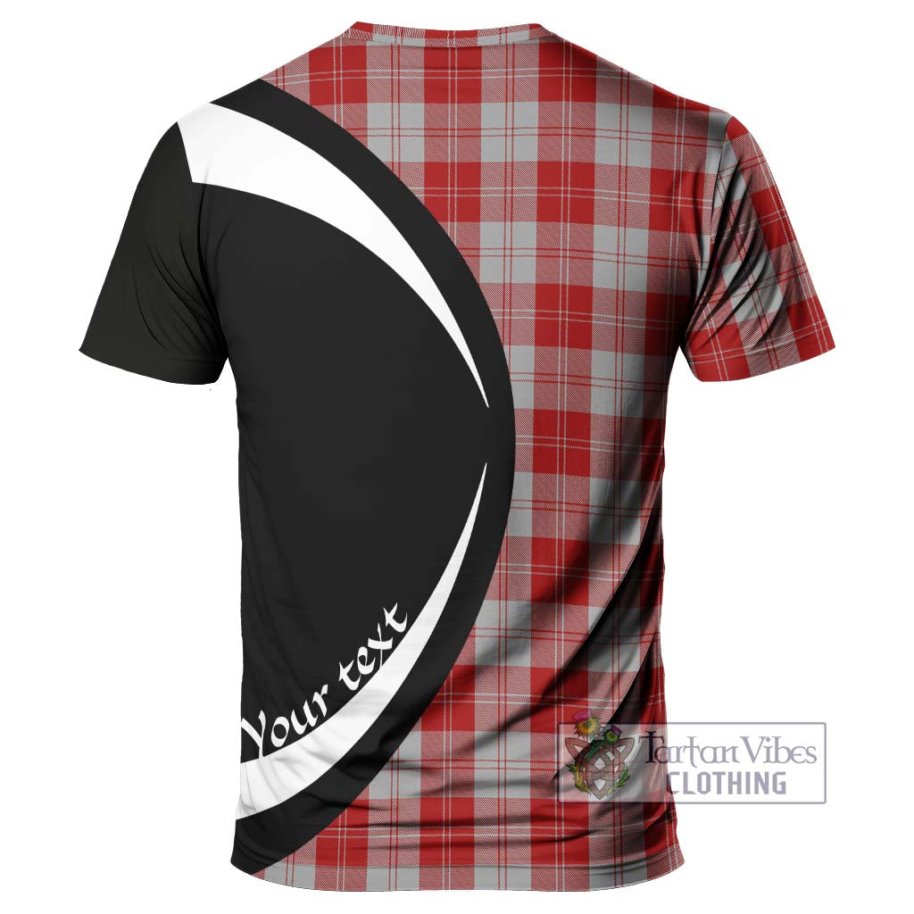 Tartan Vibes Clothing Erskine Red Tartan T-Shirt with Family Crest Circle Style