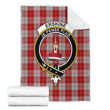 Erskine Red Tartan Blanket with Family Crest