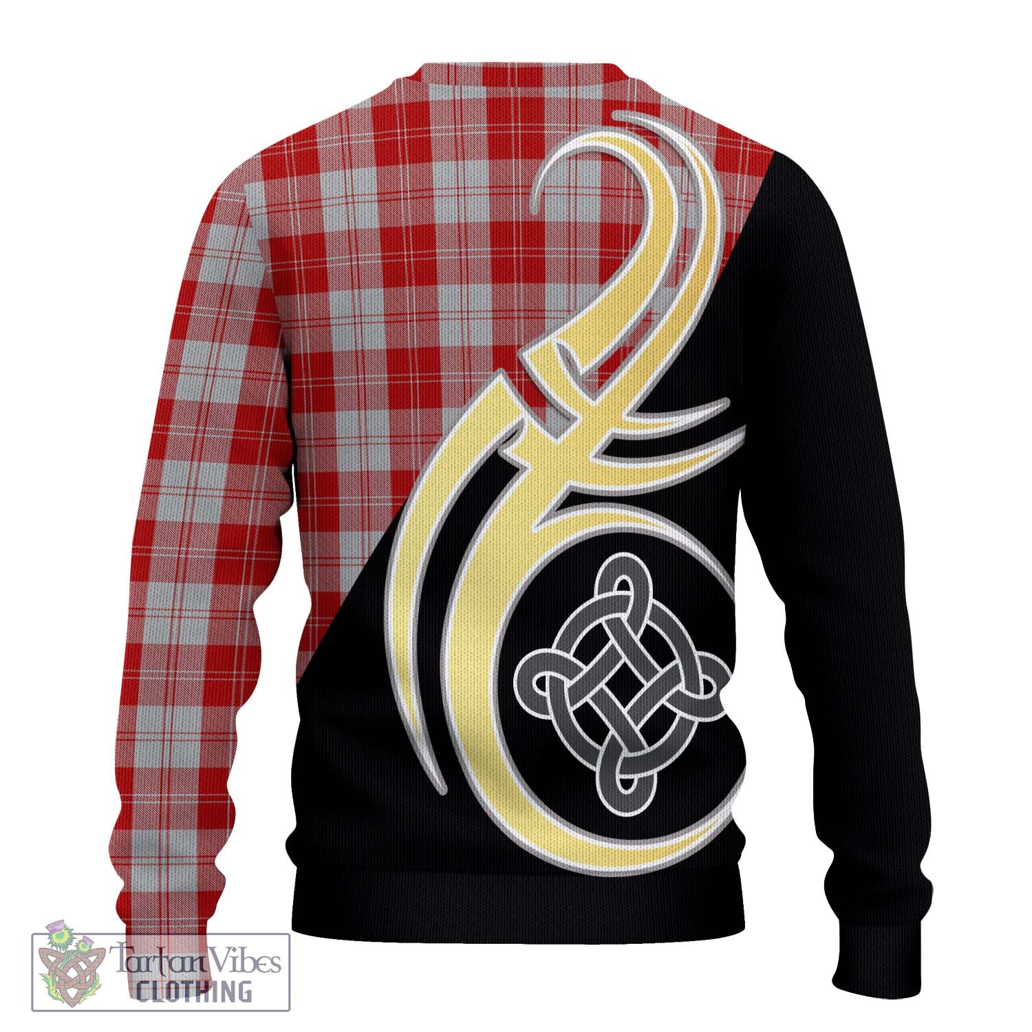 Erskine Red Tartan Knitted Sweater with Family Crest and Celtic Symbol Style - Tartan Vibes Clothing