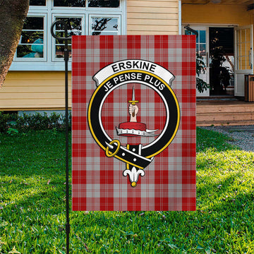 Erskine Red Tartan Flag with Family Crest