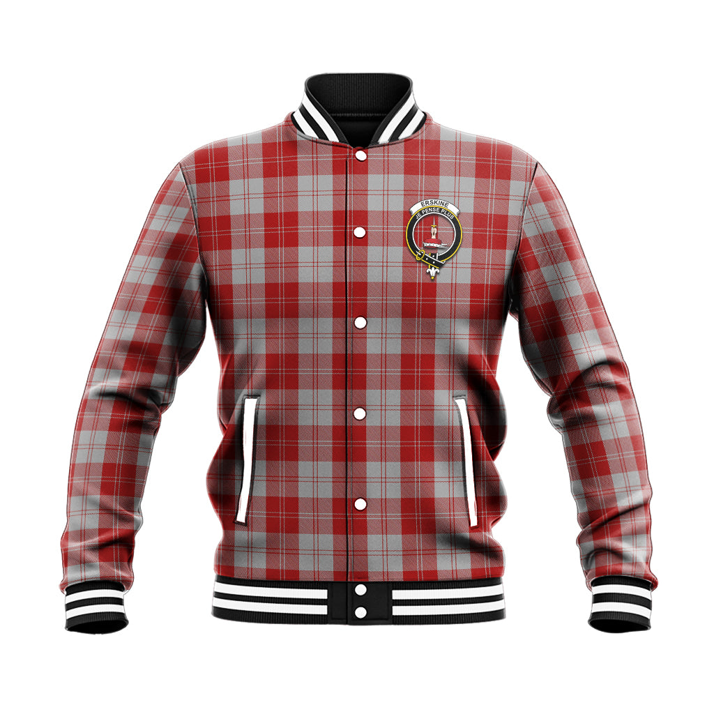 Erskine Red Tartan Baseball Jacket with Family Crest - Tartan Vibes Clothing