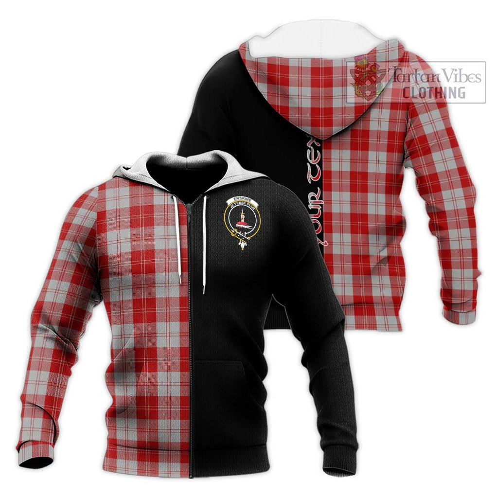 Erskine Red Tartan Knitted Hoodie with Family Crest and Half Of Me Style Unisex Knitted Zip Hoodie - Tartanvibesclothing Shop