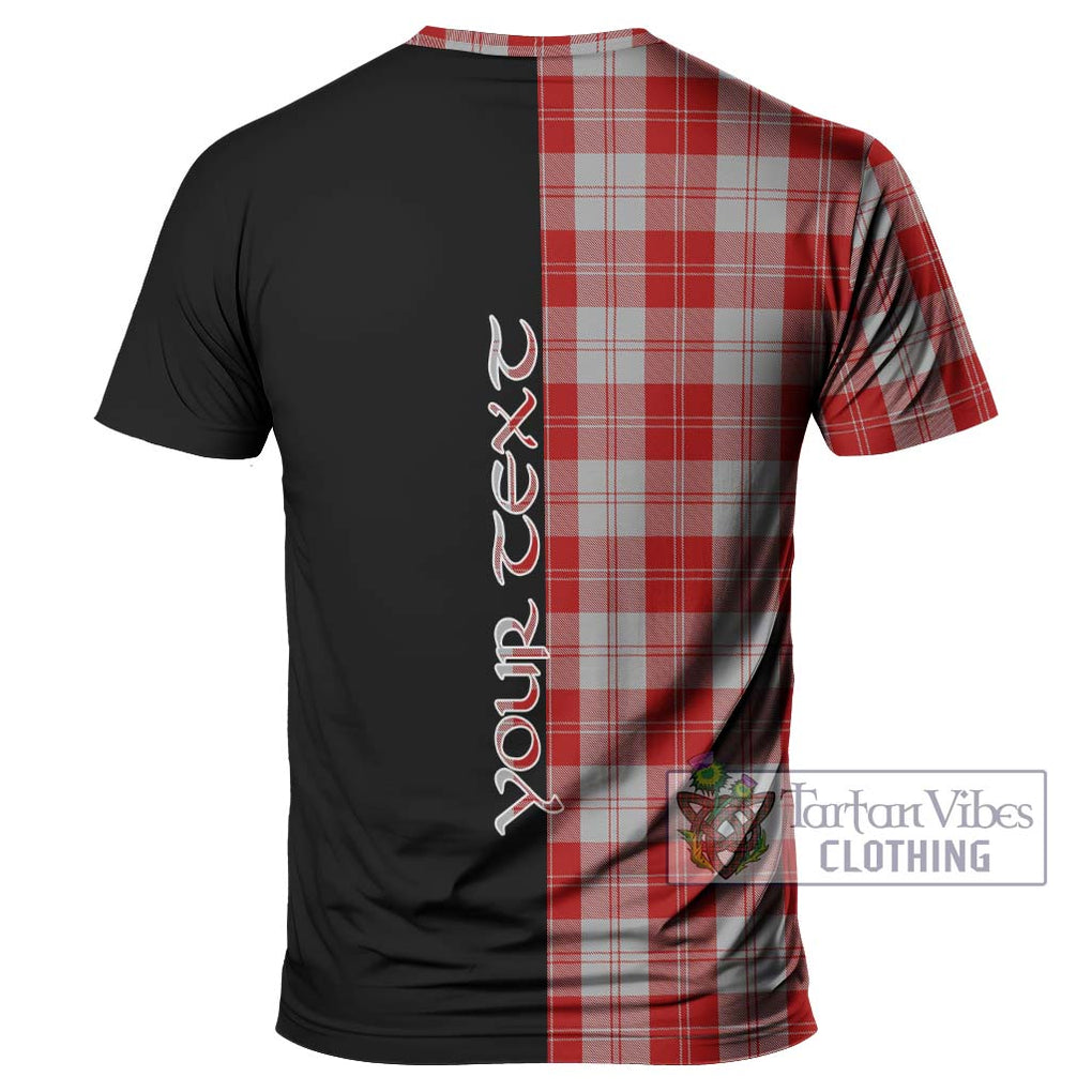 Erskine Red Tartan T-Shirt with Family Crest and Half Of Me Style - Tartanvibesclothing Shop