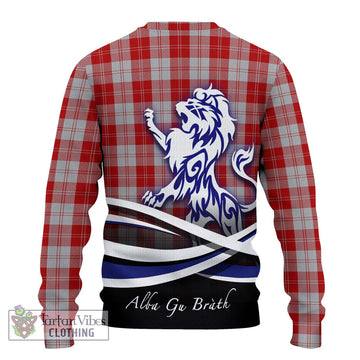 Erskine Red Tartan Ugly Sweater with Alba Gu Brath Regal Lion Emblem