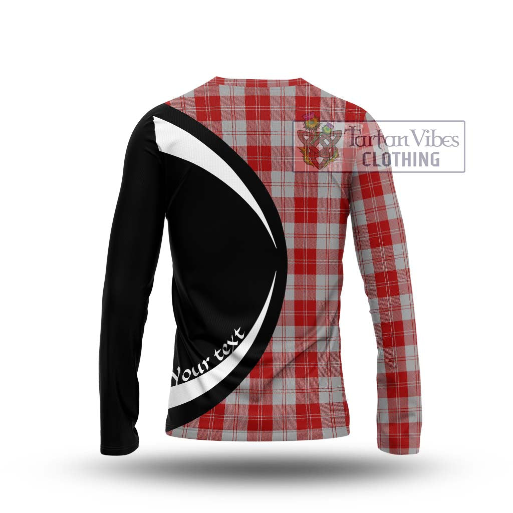 Erskine Red Tartan Long Sleeve T-Shirt with Family Crest Circle Style - Tartan Vibes Clothing