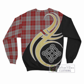 Erskine Red Tartan Sweatshirt with Family Crest and Celtic Symbol Style