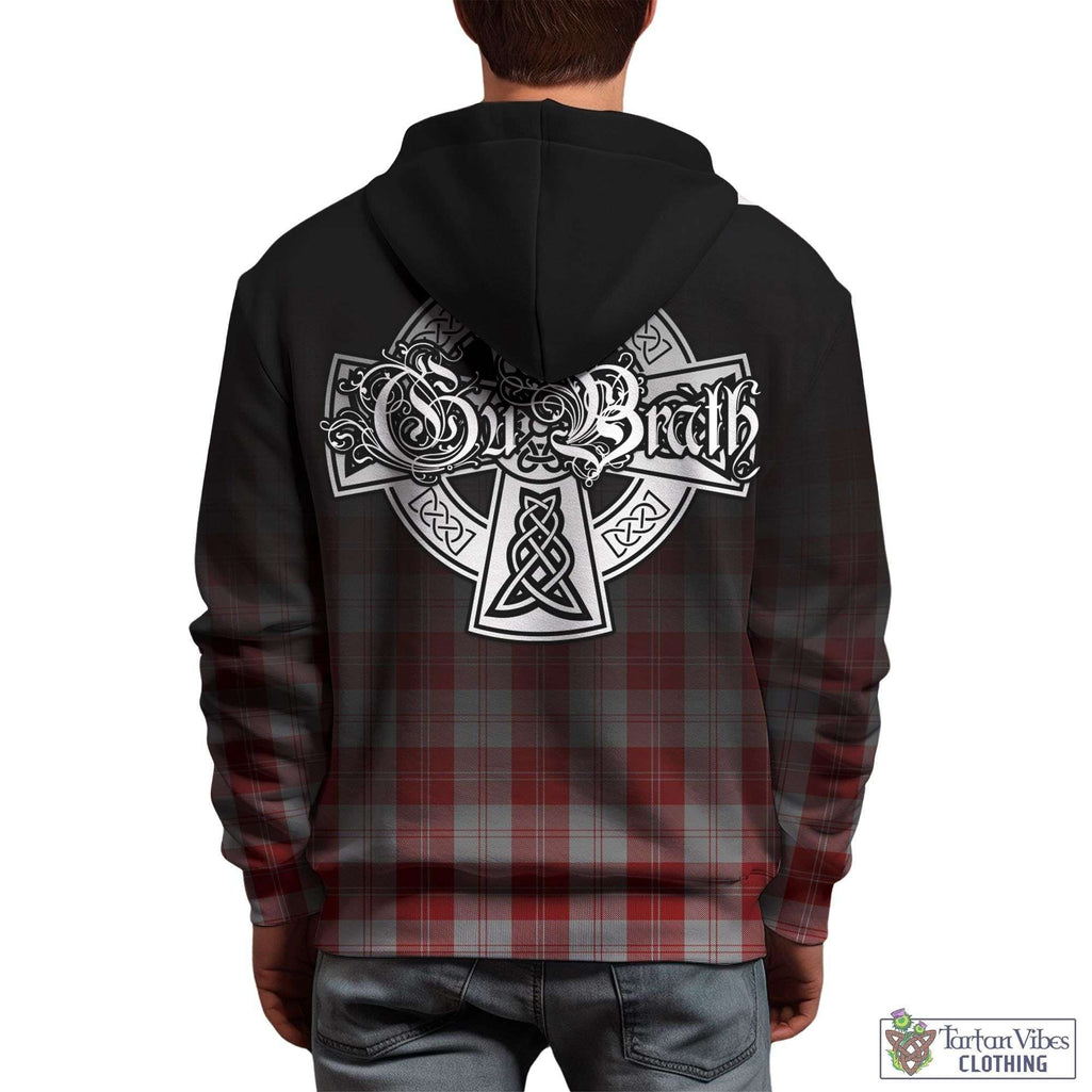 Tartan Vibes Clothing Erskine Red Tartan Hoodie Featuring Alba Gu Brath Family Crest Celtic Inspired