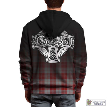 Erskine Red Tartan Hoodie Featuring Alba Gu Brath Family Crest Celtic Inspired