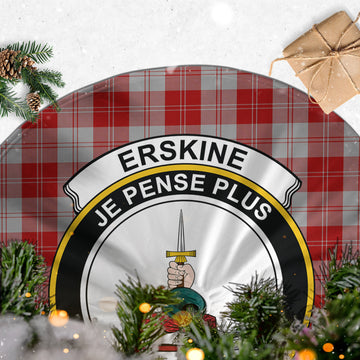 Erskine Red Tartan Christmas Tree Skirt with Family Crest