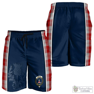 Erskine Red Tartan Men's Shorts with Family Crest and Scottish Thistle Vibes Sport Style