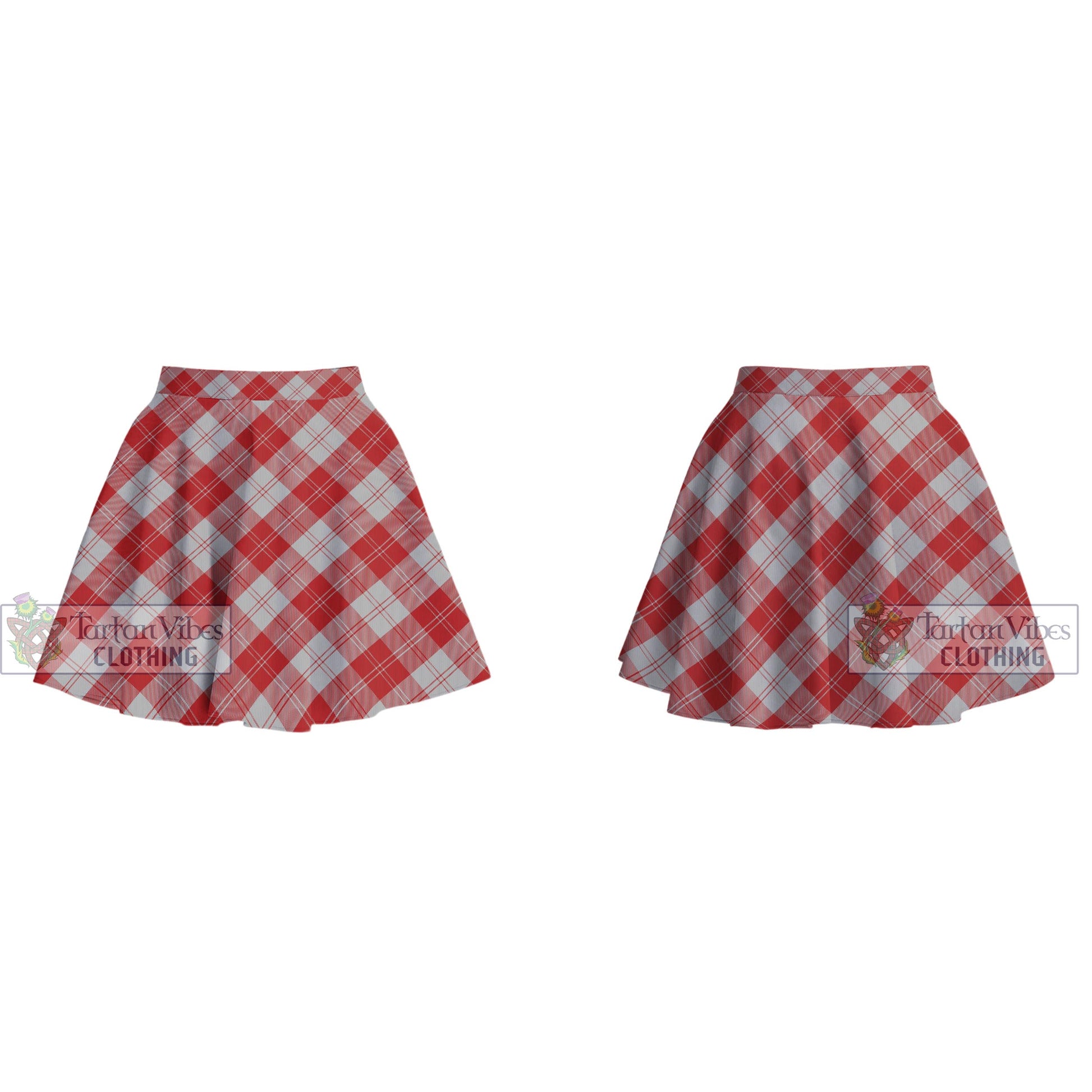 Tartan Vibes Clothing Erskine Red Tartan Women's Plated Mini Skirt