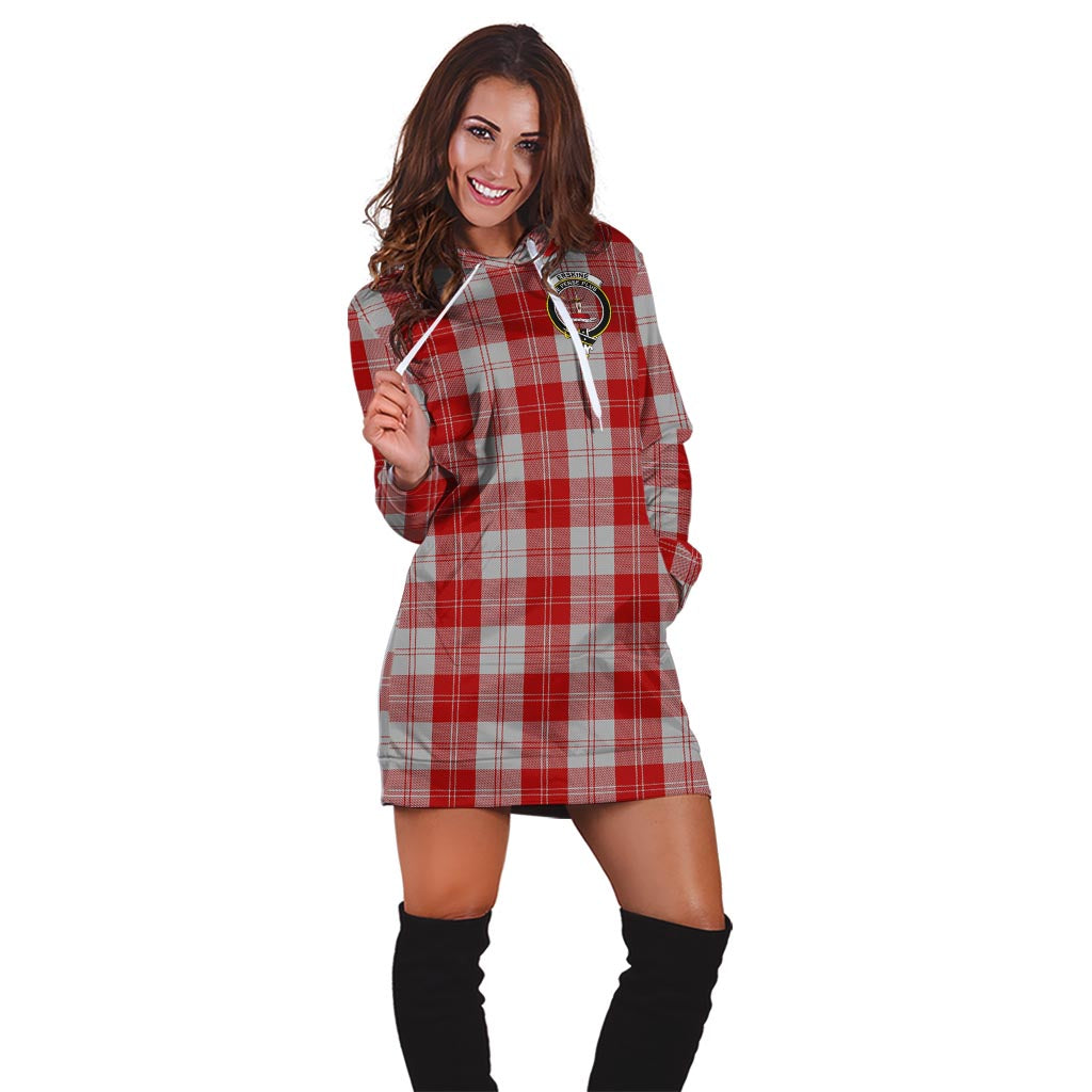 Erskine Red Tartan Hoodie Dress with Family Crest - Tartan Vibes Clothing