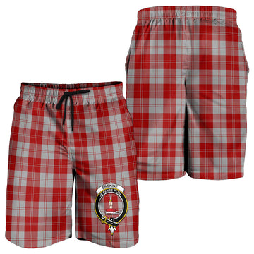 Erskine Red Tartan Mens Shorts with Family Crest