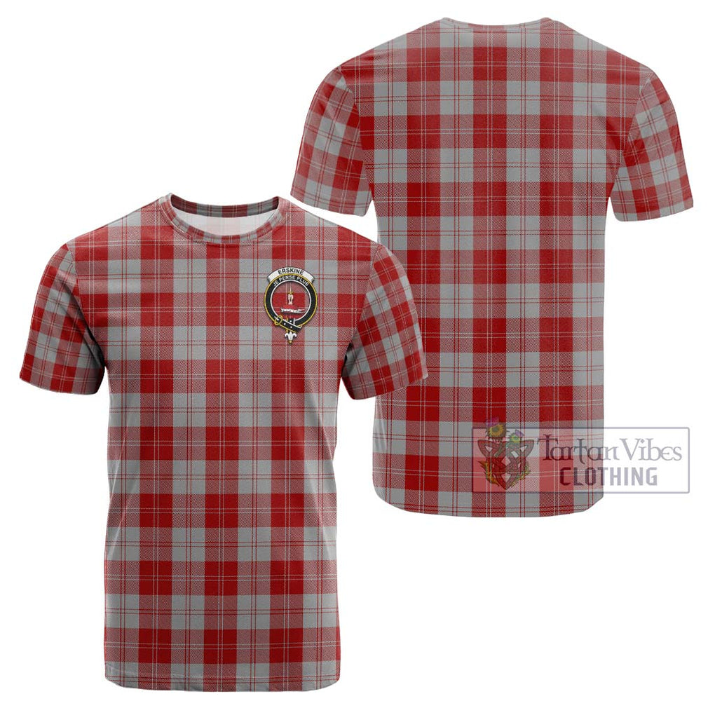 Erskine Red Tartan Cotton T-Shirt with Family Crest Kid's Shirt - Tartanvibesclothing Shop