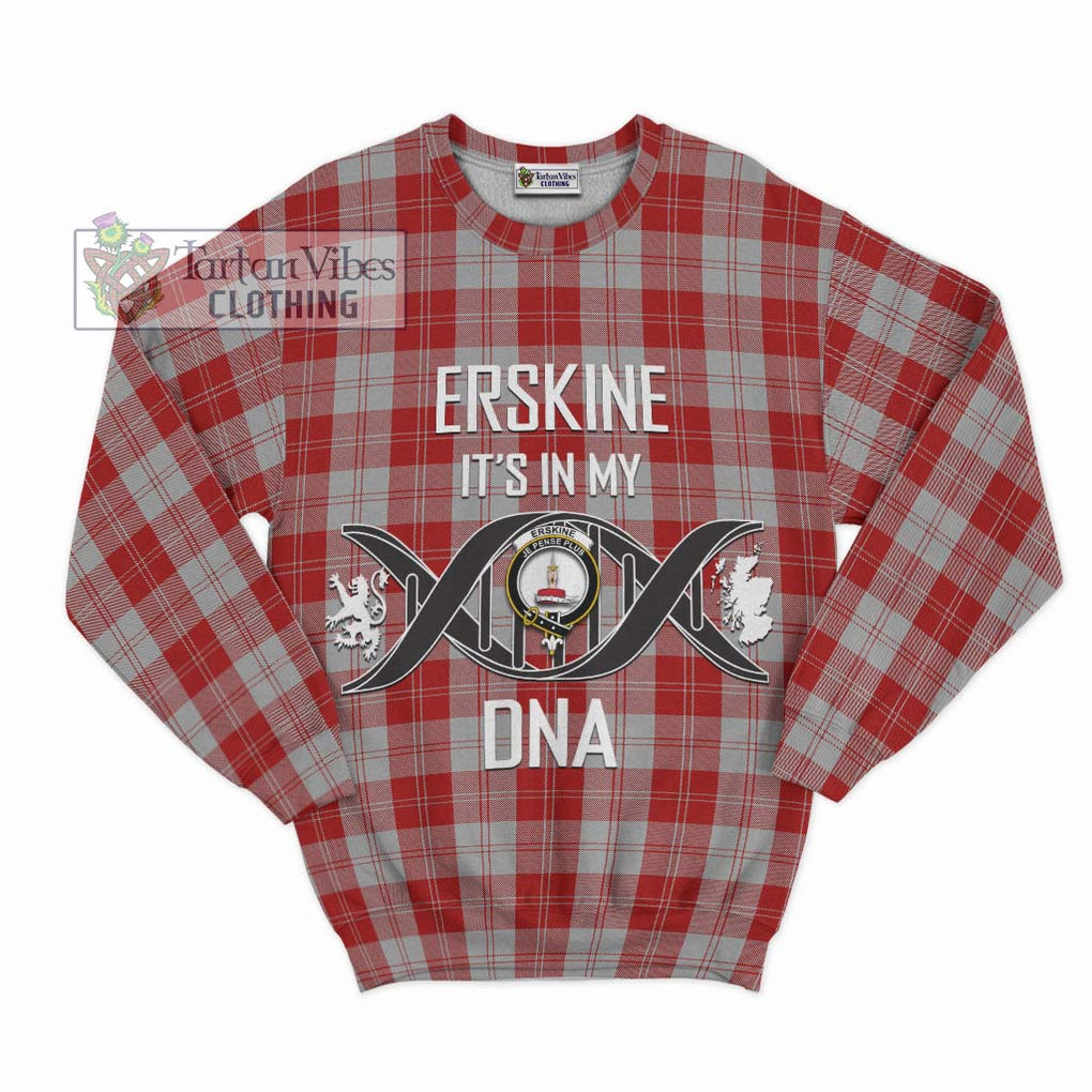 Erskine Red Tartan Sweatshirt with Family Crest DNA In Me Style - Tartanvibesclothing Shop