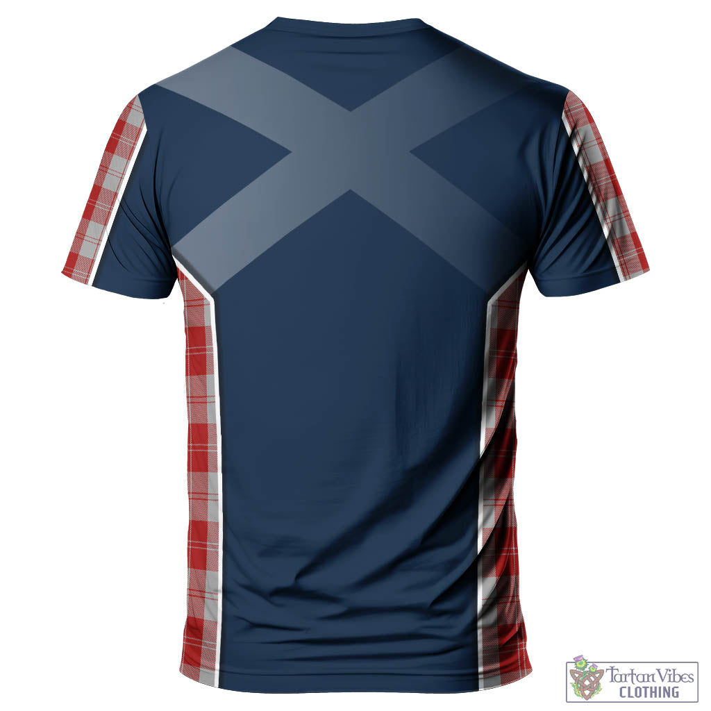 Tartan Vibes Clothing Erskine Red Tartan T-Shirt with Family Crest and Lion Rampant Vibes Sport Style