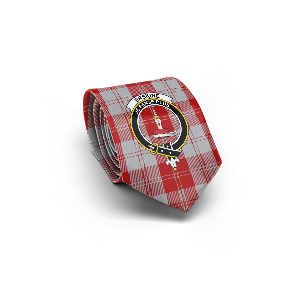 Erskine Red Tartan Classic Necktie with Family Crest - Tartan Vibes Clothing