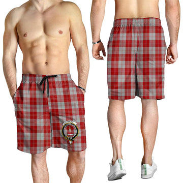 Erskine Red Tartan Mens Shorts with Family Crest