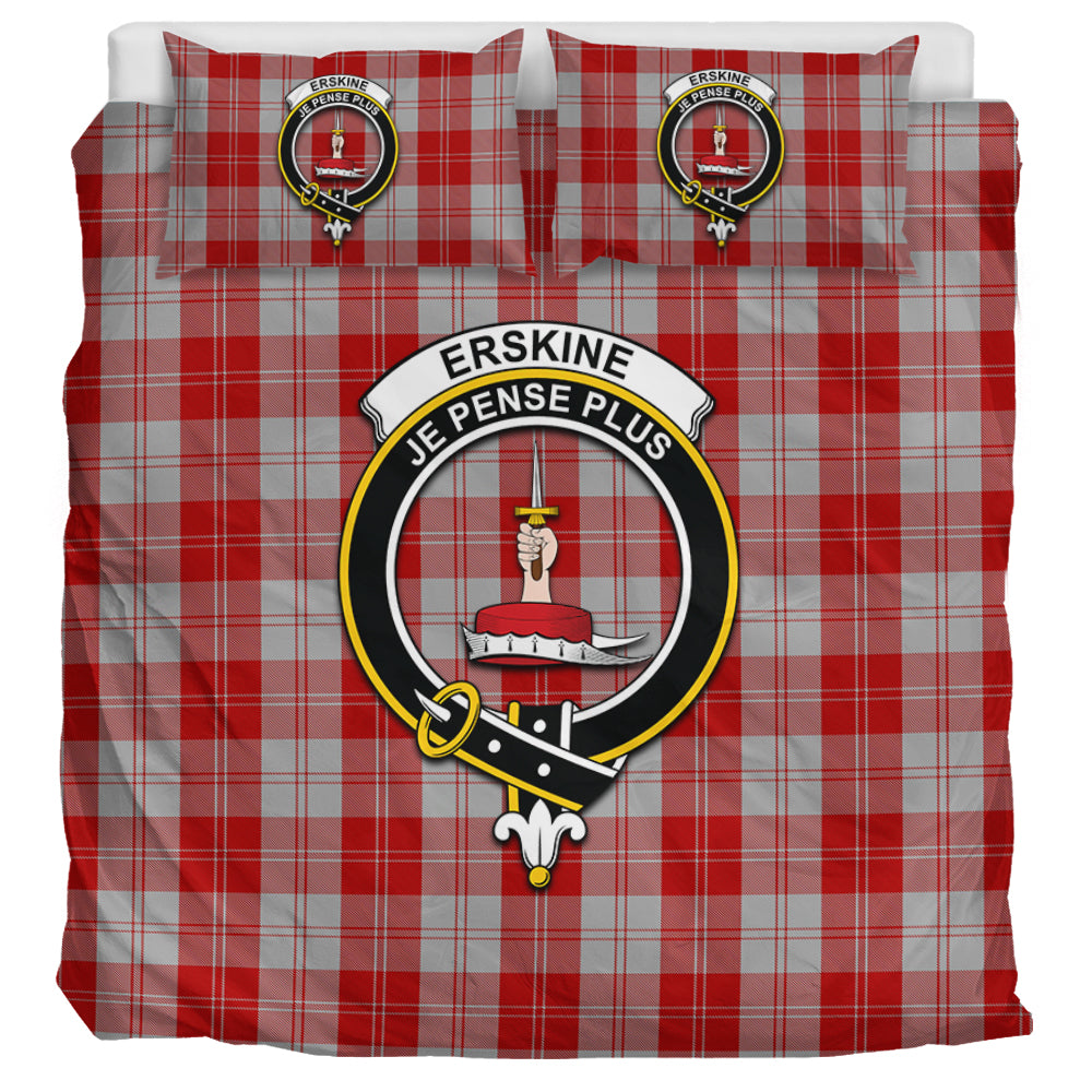 Erskine Red Tartan Bedding Set with Family Crest UK Bedding Set UK Super King 104*94 inch - Tartan Vibes Clothing