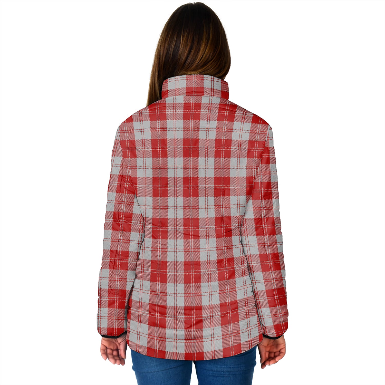 Erskine Red Tartan Padded Jacket with Family Crest - Tartan Vibes Clothing