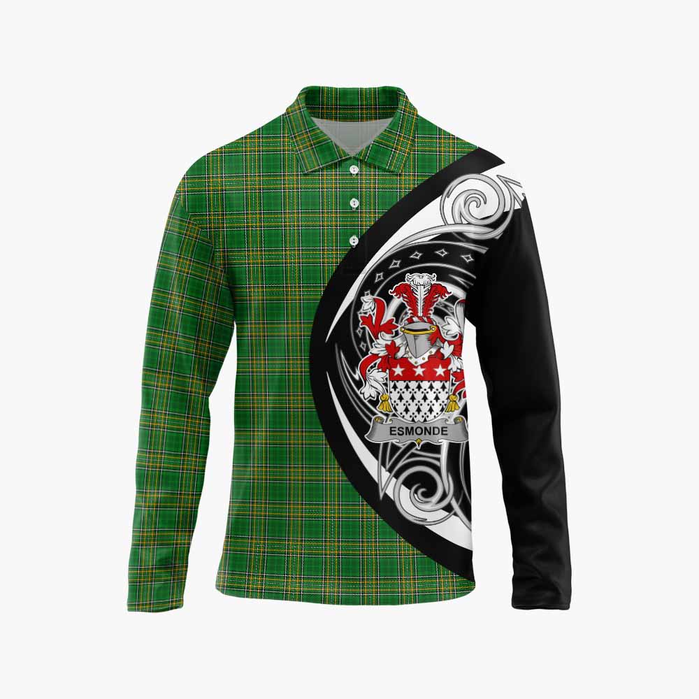 Esmonde Irish Clan Long Sleeve Polo Shirt Celtic Circle Style Unisex - Tartan Vibes Clothing