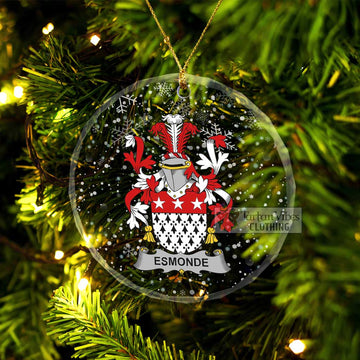 Esmonde Irish Clan Christmas Glass Ornament with Coat of Arms