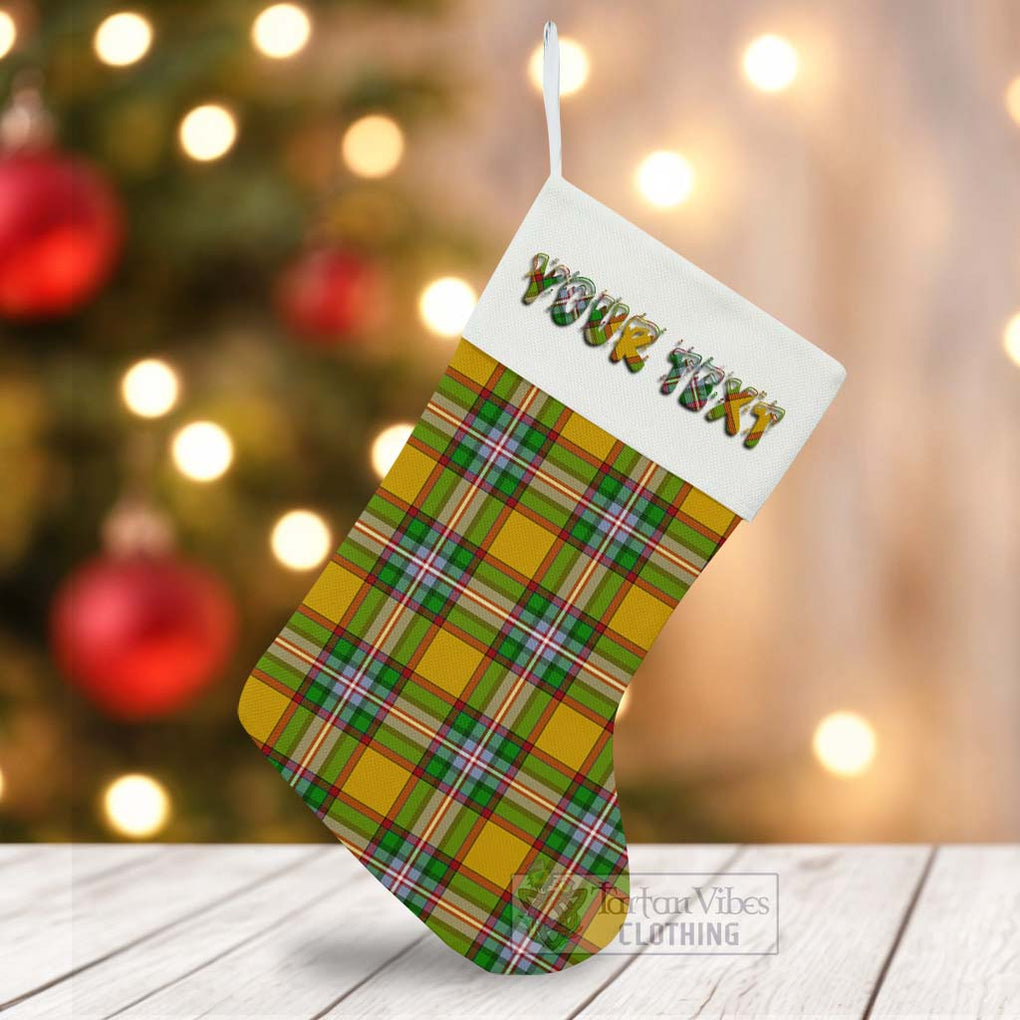 Tartan Vibes Clothing Essex County Canada Tartan Christmas Stocking with Personalized Text