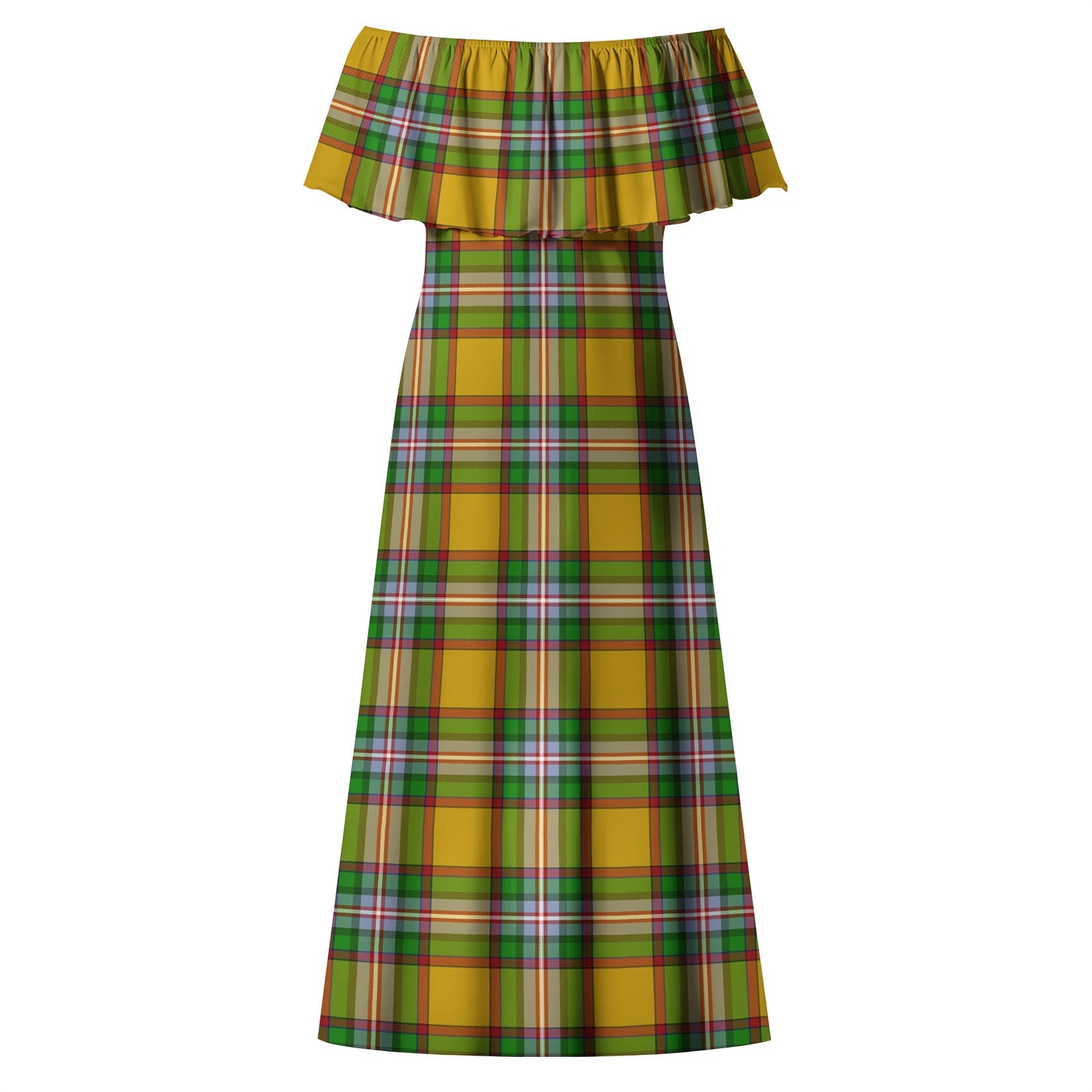 Essex County Canada Tartan Off Shoulder Long Dress - Tartanvibesclothing