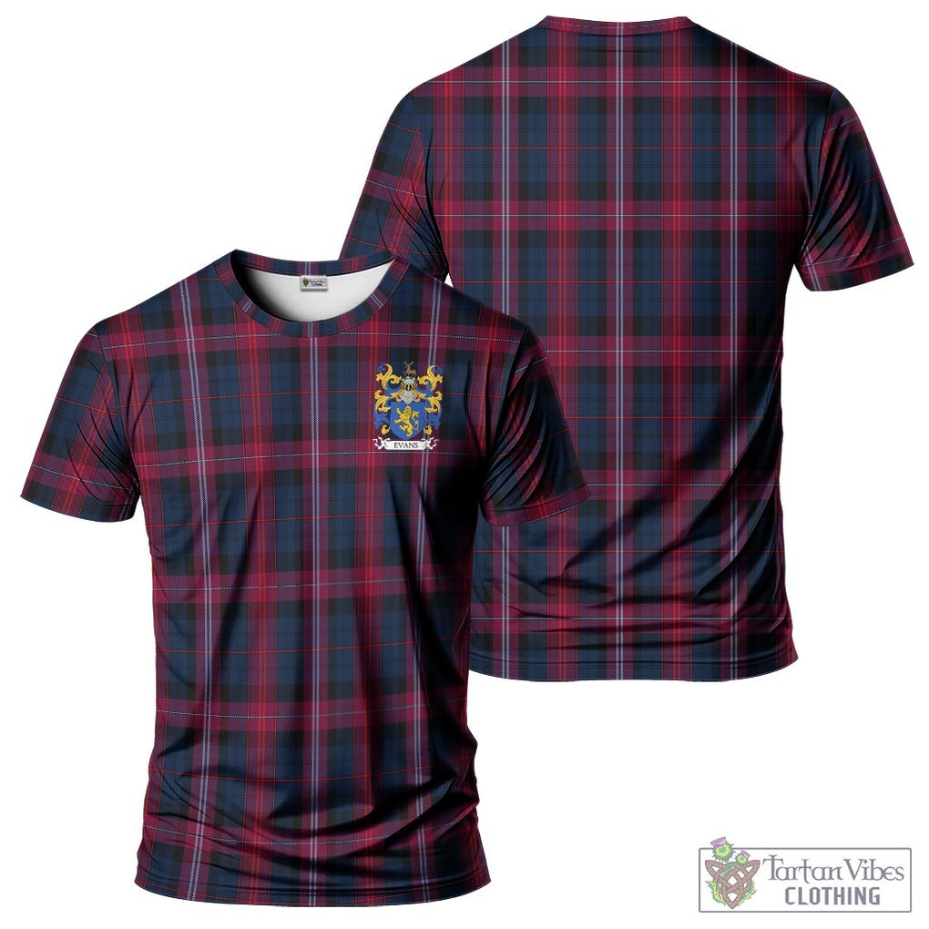 Evans Tartan Cotton T-shirt with Coat of Arms Kid's Shirt - Tartan Vibes Clothing