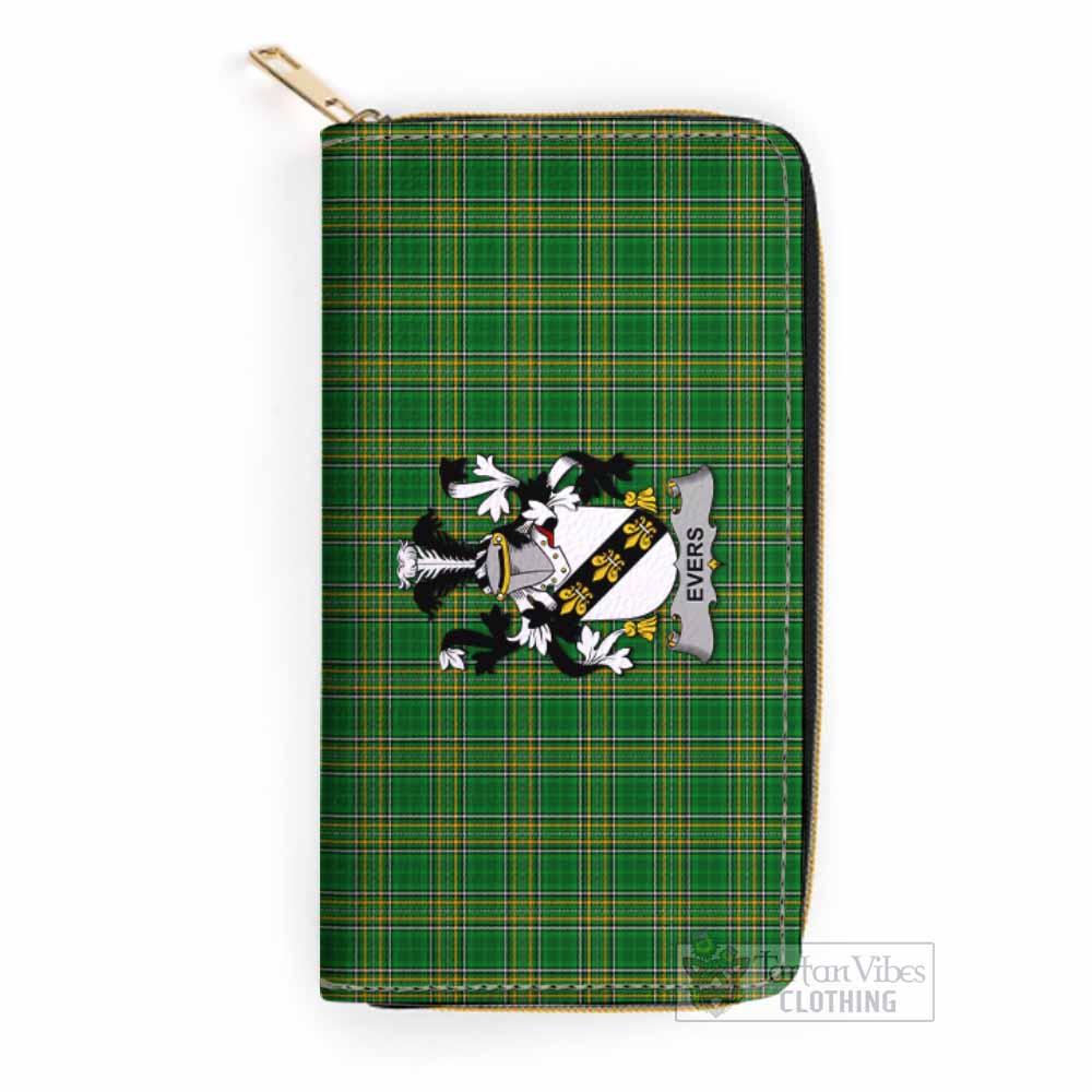 Evers Irish Clan Tartan Women's Leather Wallet with Coat of Arms One Size 19.7*10.5*3.5 cm - Tartan Vibes Clothing