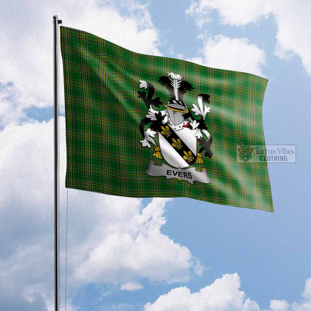 Tartan Vibes Clothing Evers Irish Clan Flag with Coat of Arms