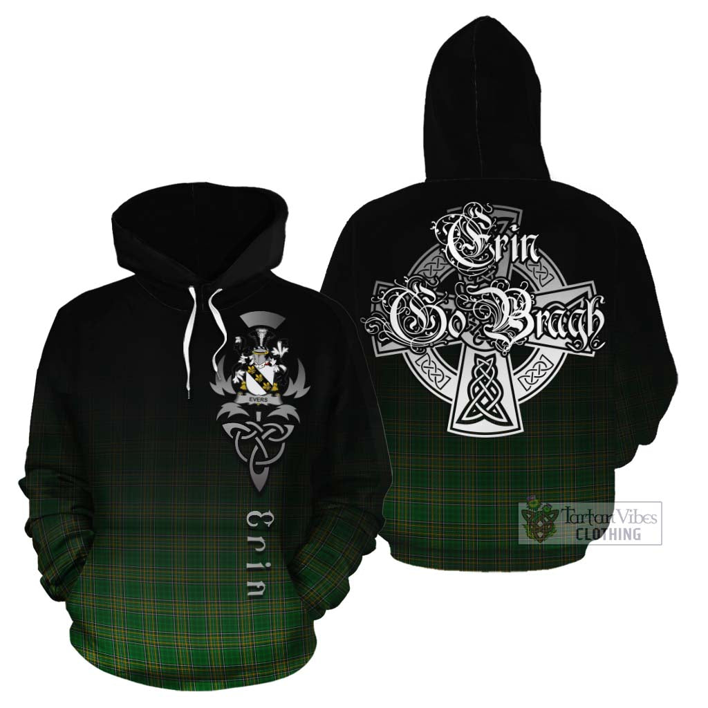 Evers Irish Clan Cotton Hoodie with Coat of Arms Erin Go Bragh Celtic Inspired - Tartan Vibes Clothing
