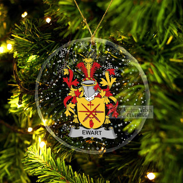 Ewart Irish Clan Christmas Glass Ornament with Coat of Arms