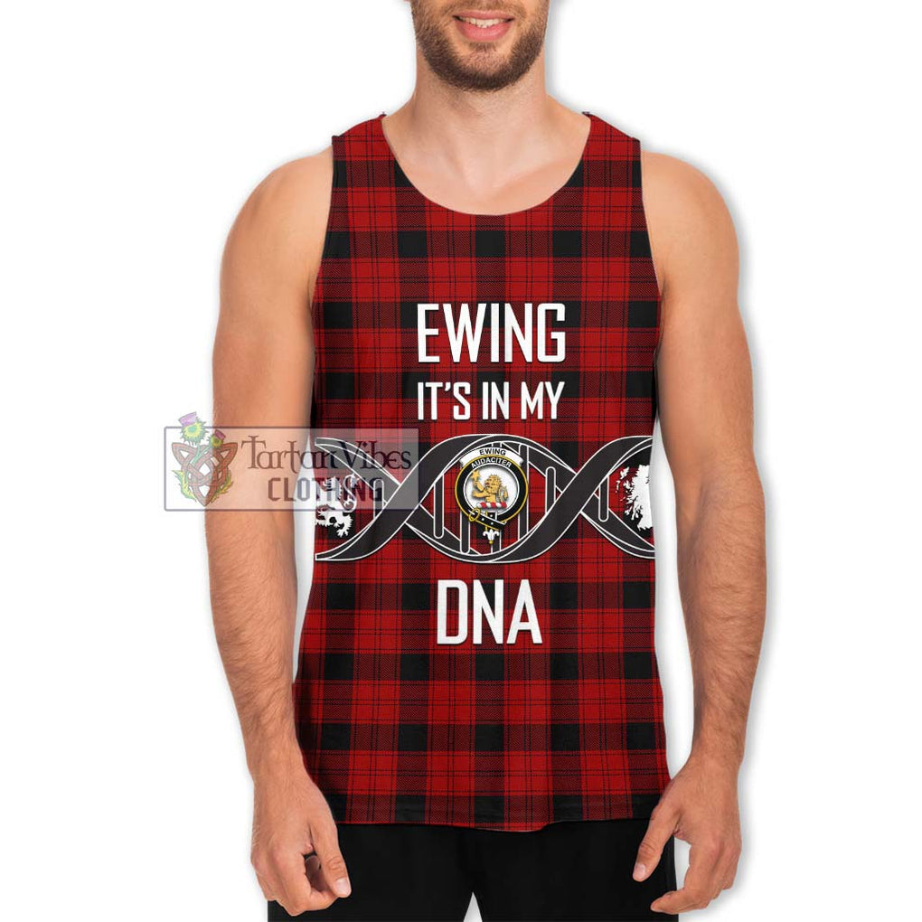 Ewing Tartan Men's Tank Top with Family Crest DNA In Me Style Men - Tartanvibesclothing Shop